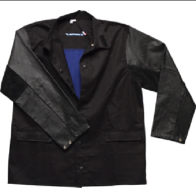Veste de Soudage Manches en Cuir Noir